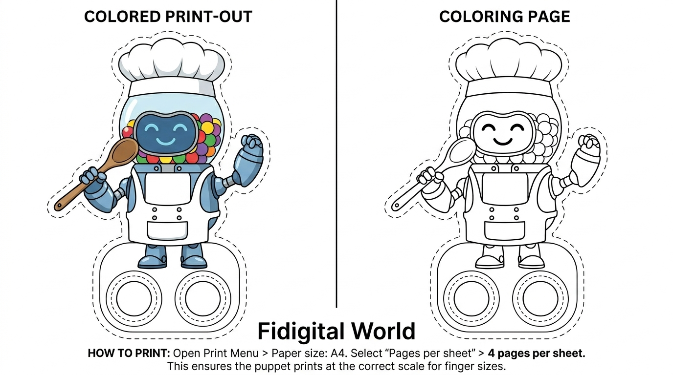 Robo Chef Finger Puppet